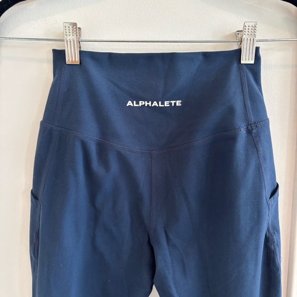 Alphalete Navy Women's High Waist Leggings Side Pockets 27" Inseam Size Small - Picture 5 of 10